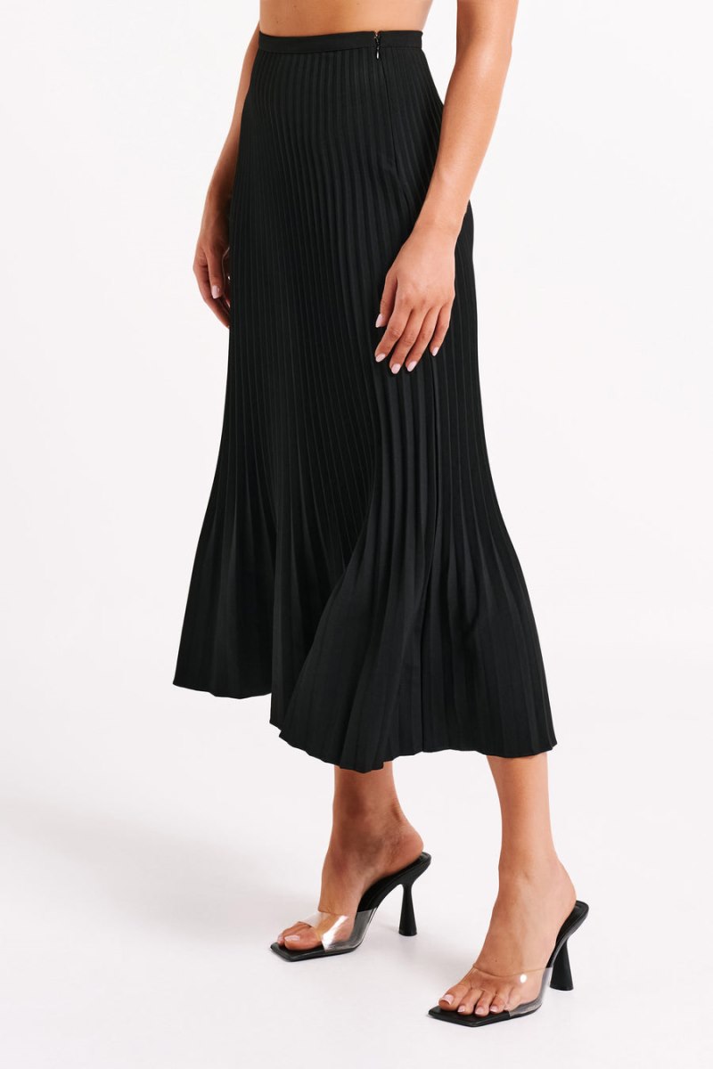 Meshiki Twyla Pleated Suiting Maxi Negras | QSSN5728