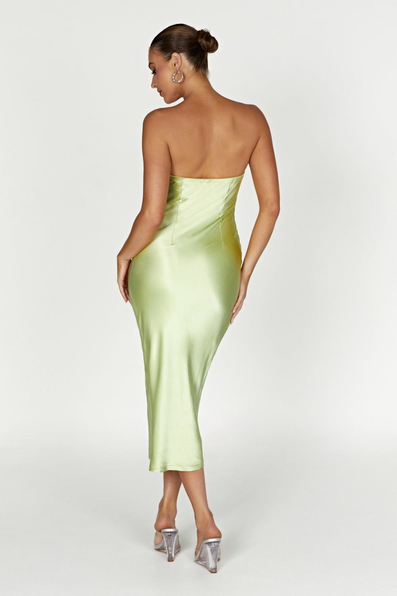 Meshiki Tyler Strapless Satin Verde | RRBK3597