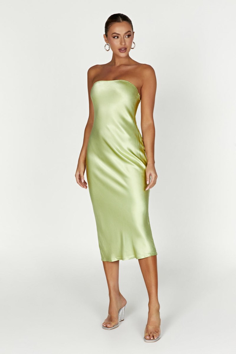 Meshiki Tyler Strapless Satin Verde | RRBK3597