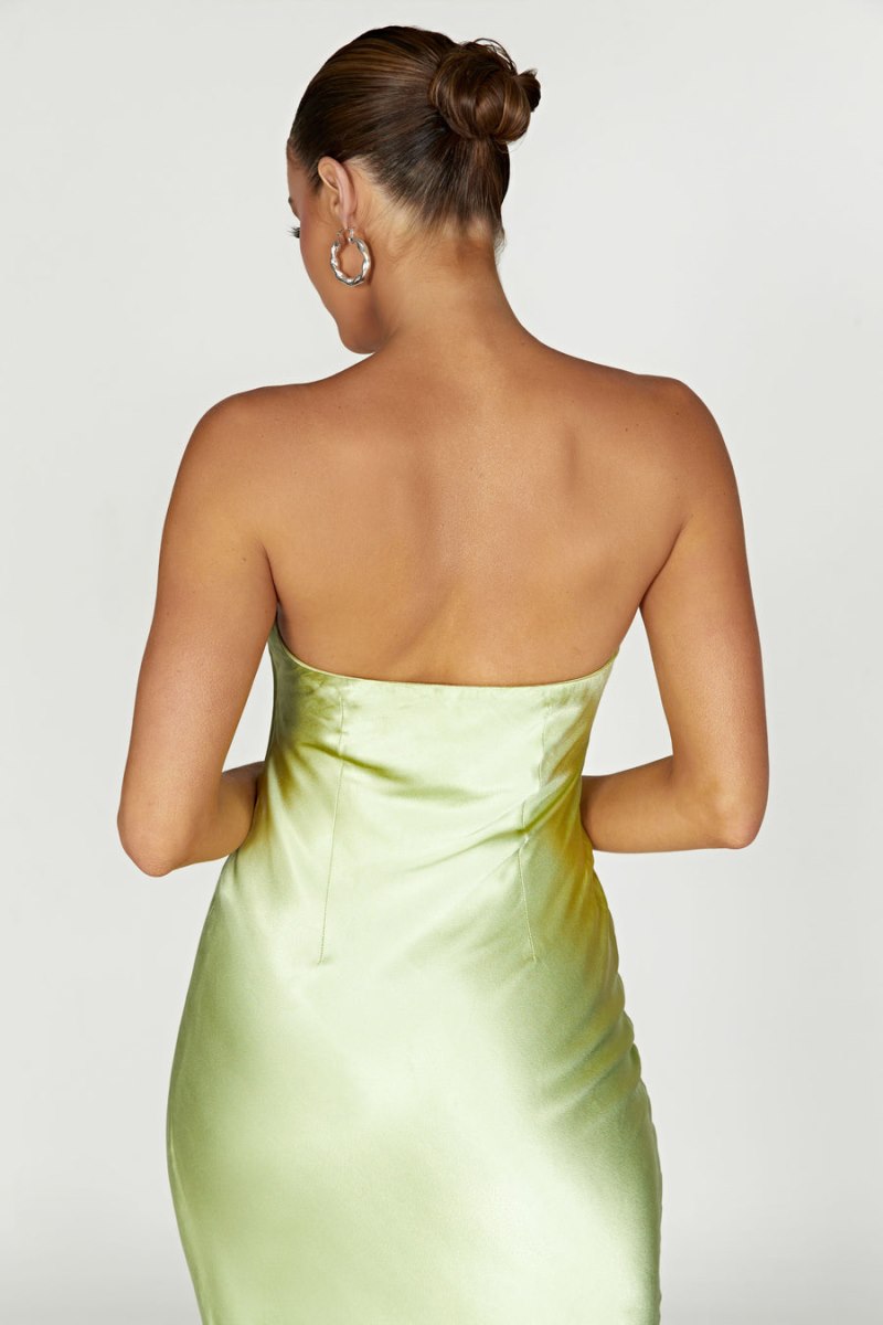 Meshiki Tyler Strapless Satin Verde | RRBK3597