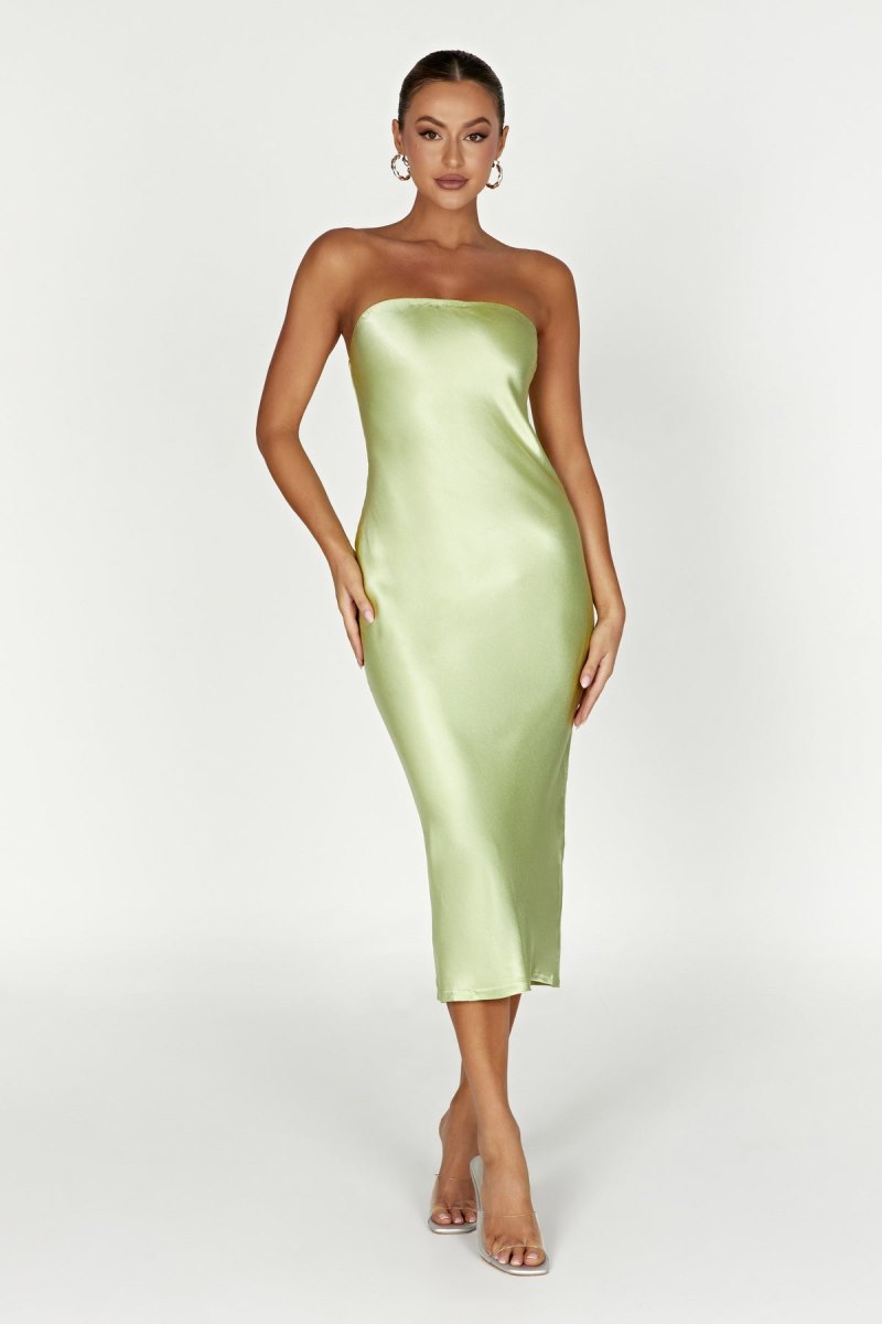 Meshiki Tyler Strapless Satin Verde | RRBK3597