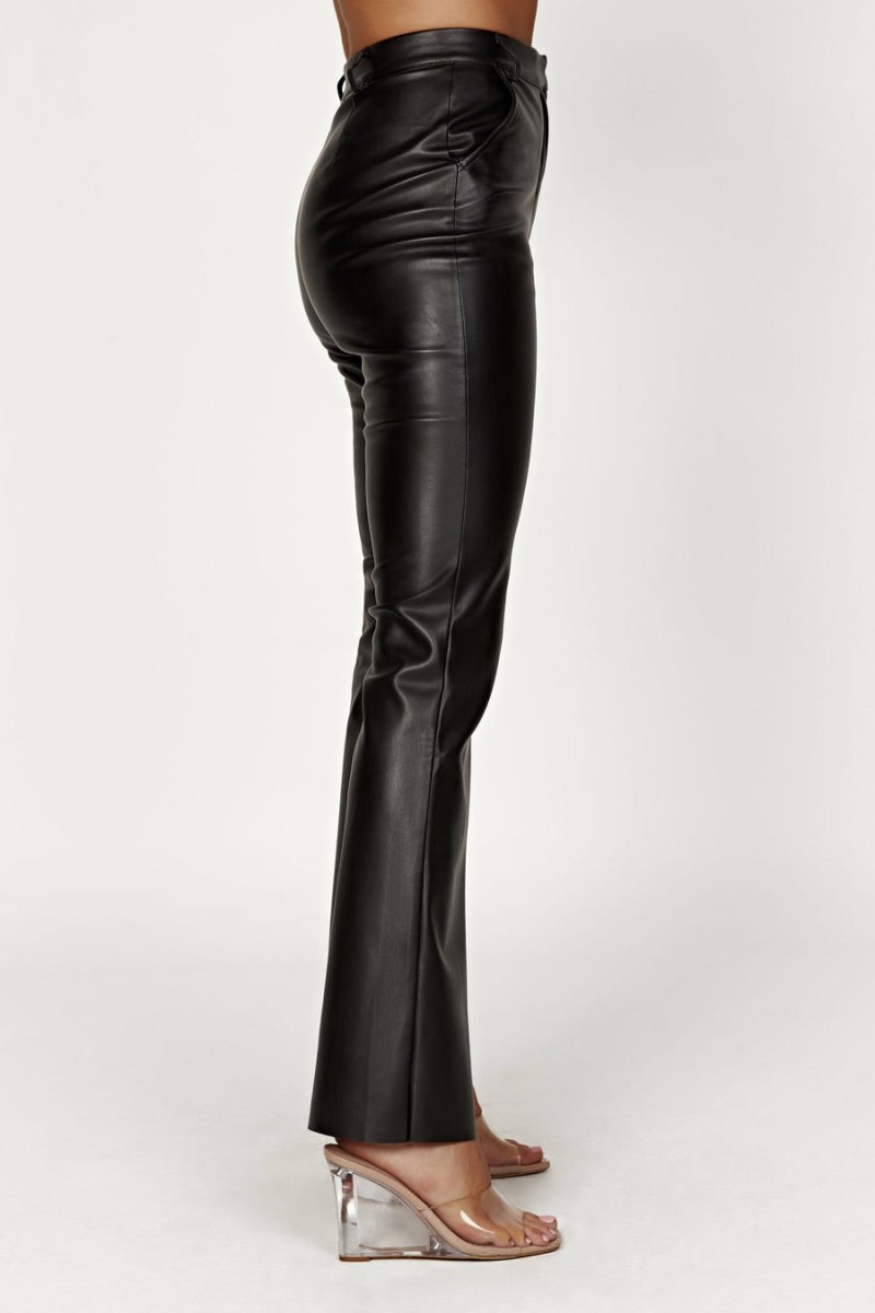 Meshiki Tyra Straight Leg Faux Leather Negras | EEZJ8794