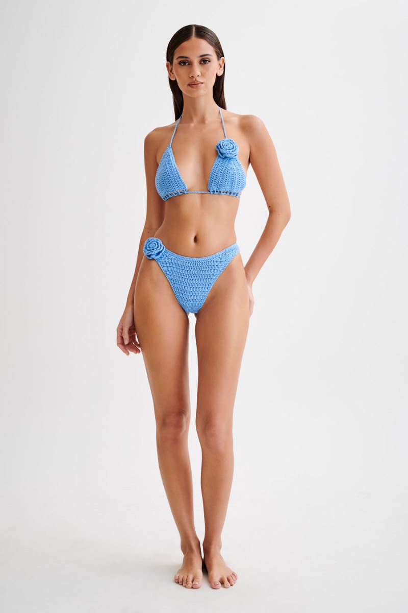 Meshiki Valencia Rose Crochet Bikini Bottom Azules | JFKB2004