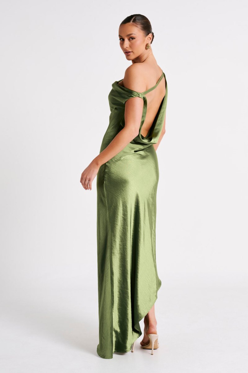 Meshiki Yvette Slip Asymmetrical Hem Verde | VSVD6961