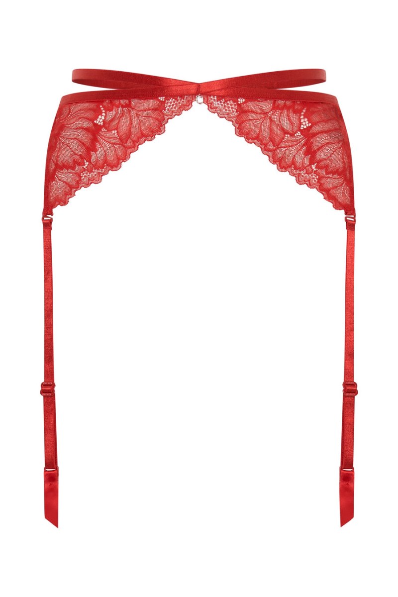 Sujetadores Meshiki Isadora Lace Crossover Suspenders Rojas | HSWE6567