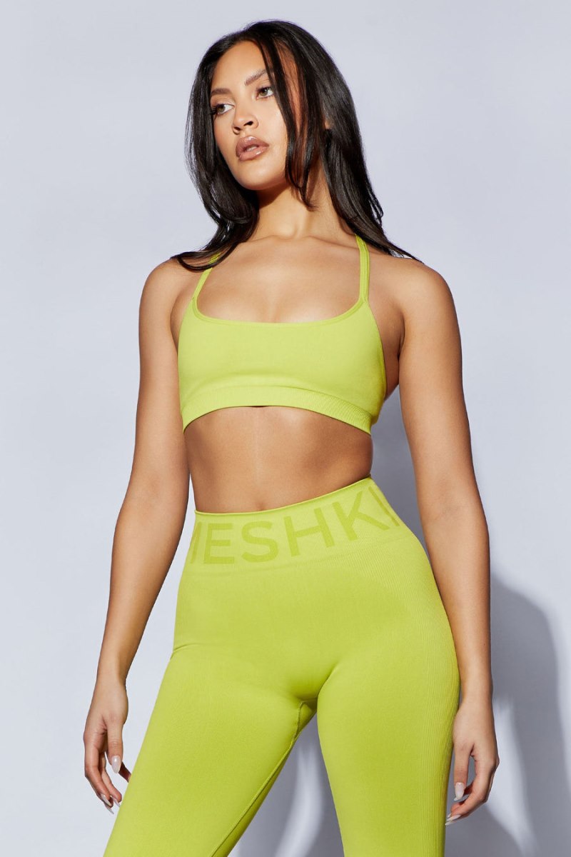 Sujetadores Meshiki Nyx Cross Back Seamless Crop Verde Claro | XMCG7088