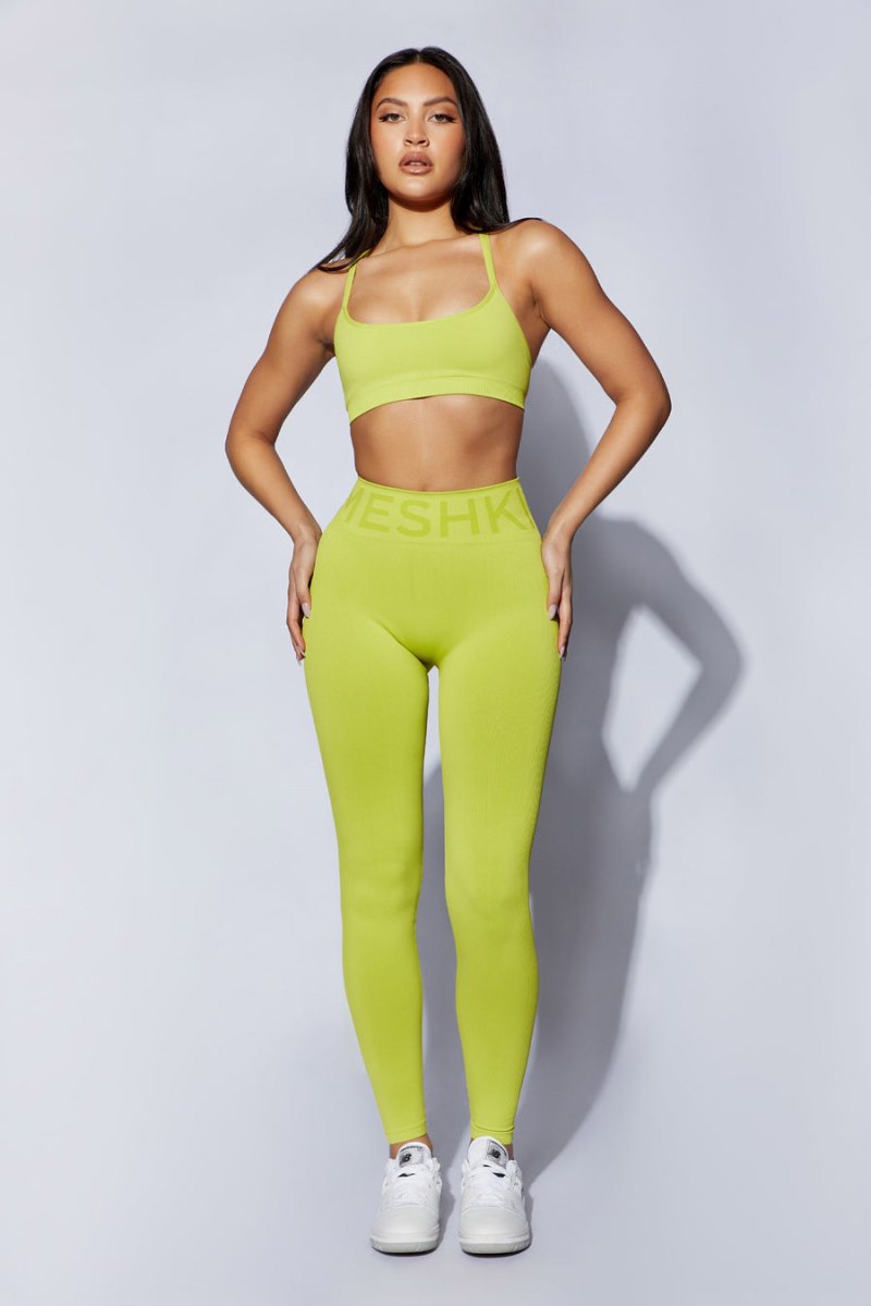 Sujetadores Meshiki Nyx Cross Back Seamless Crop Verde Claro | XMCG7088