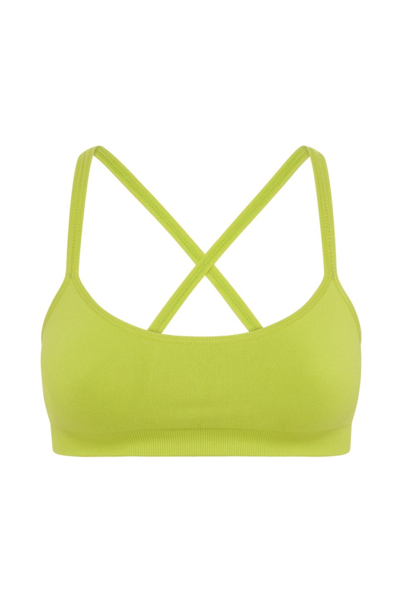 Sujetadores Meshiki Nyx Cross Back Seamless Crop Verde Claro | XMCG7088